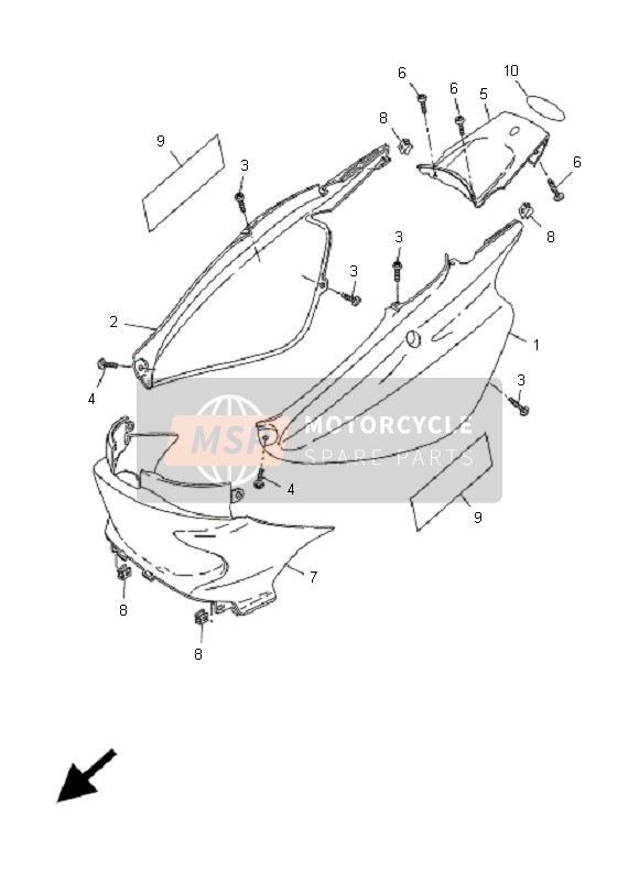 4SBF172100PN, Cache Laterale 2, Yamaha, 0